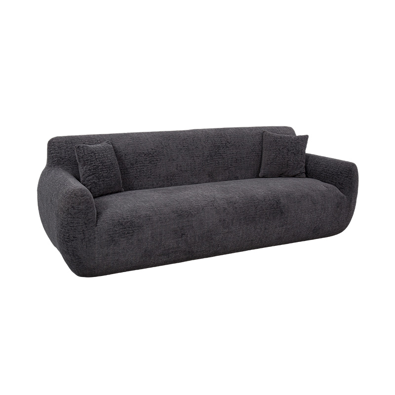 3–4místná celopěnová pohovka z tmavě šedé žakárové žinylkové tkaniny